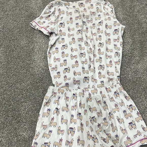 Roberta Roller Rabbit White and Purple Pajama Set with Ruffled Details - Picture 4 of 5